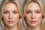 Antes y Después Blush03 Mujer Rubia
